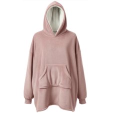 SDX01: Kids Double Layer Sherpa Lined Oversized Hoodie- Pink (5-14 Years)